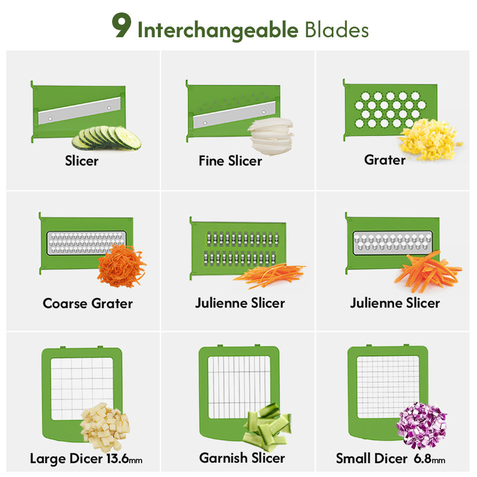 Multifunctional 9 in 1 Vegetable Chopper